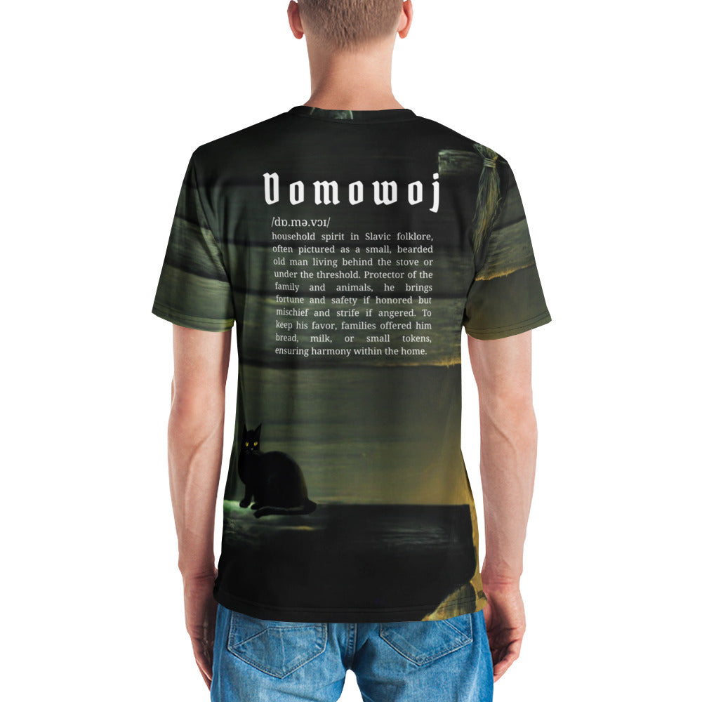 Domowoj Slavic Spirit T-Shirt – Men’s All-Over Print Mythology Tee with Bestiary Back Design
