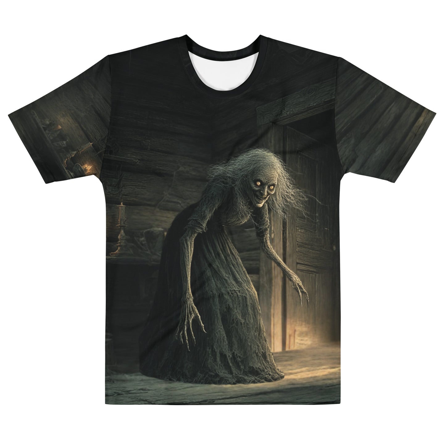Kikimora Slavic Creature T-Shirt – Men’s All-Over Print Mythology Tee with Bestiary Back Design