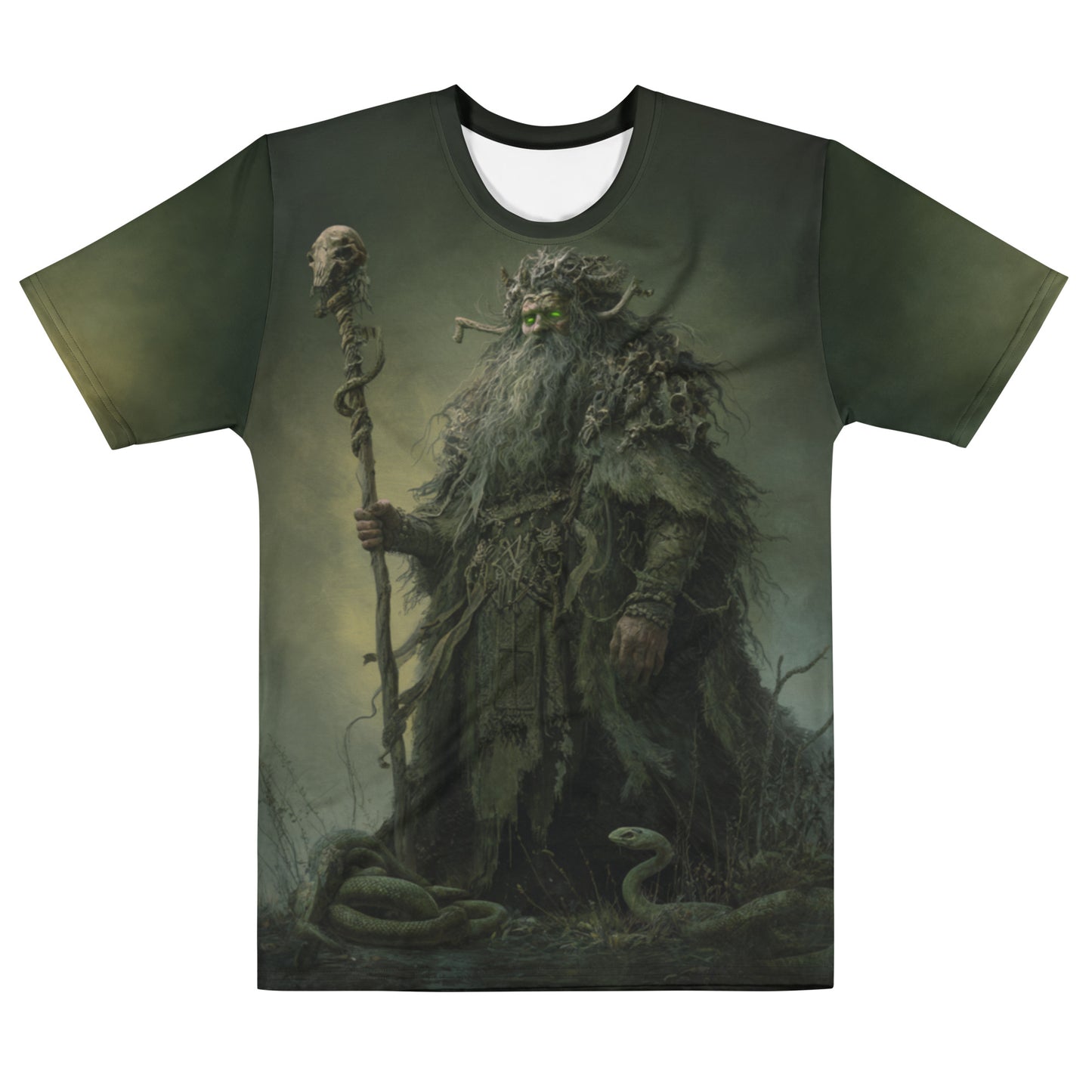 Weles Slavic God T-Shirt – Men’s All-Over Print Mythology Tee with Bestiary Back Design