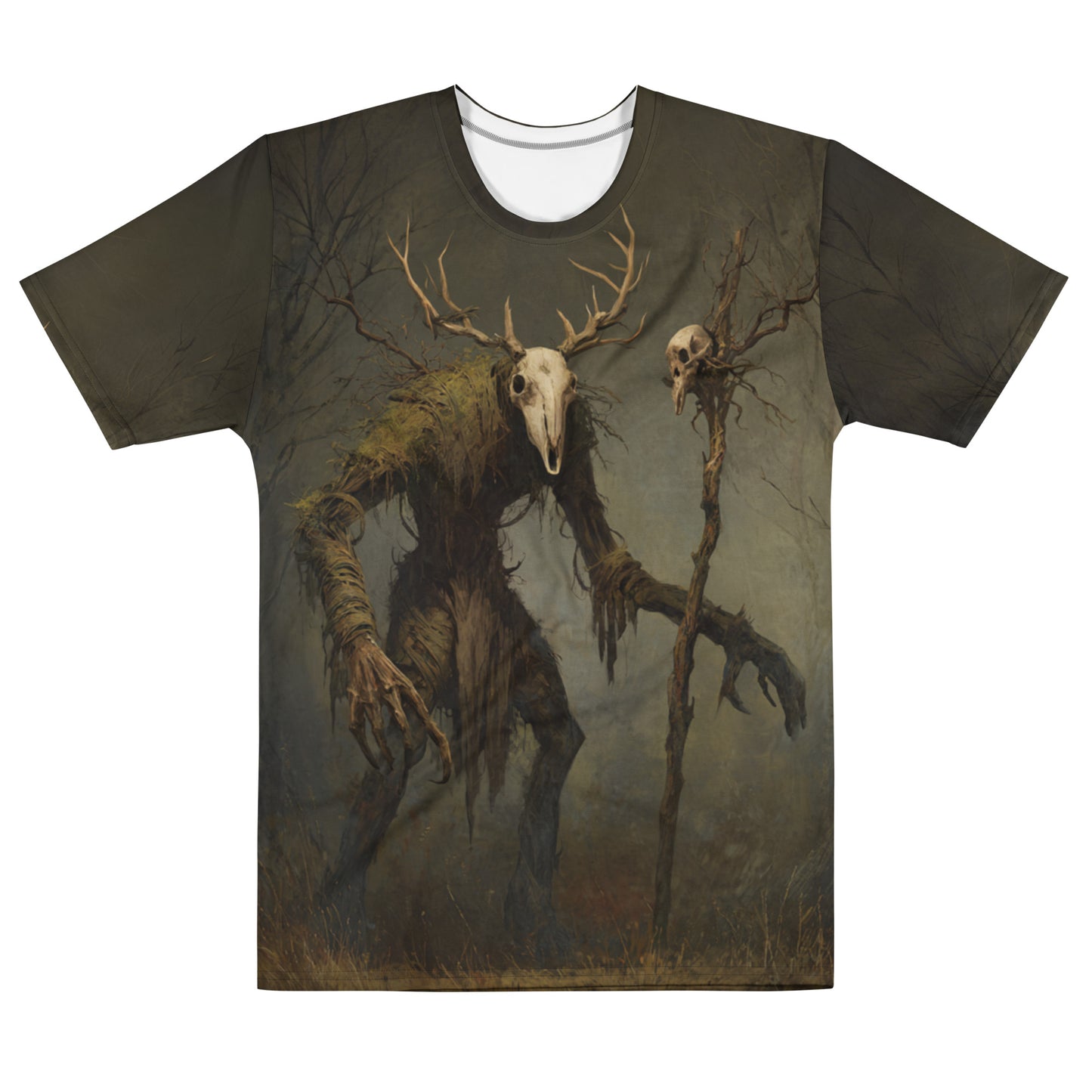 Leszy Slavic Spirit T-Shirt – Men’s All-Over Print Mythology Tee with Bestiary Back Design