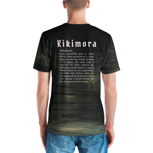 Kikimora Slavic Creature T-Shirt – Men’s All-Over Print Mythology Tee with Bestiary Back Design