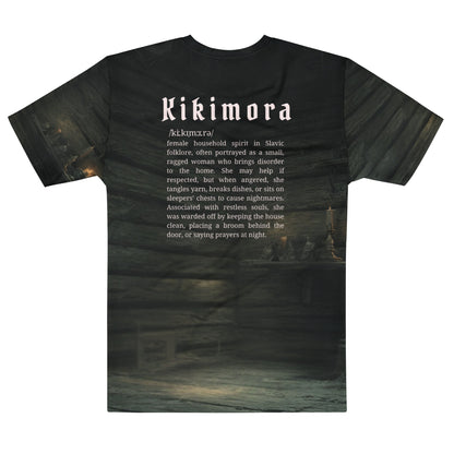 Kikimora Slavic Creature T-Shirt – Men’s All-Over Print Mythology Tee with Bestiary Back Design