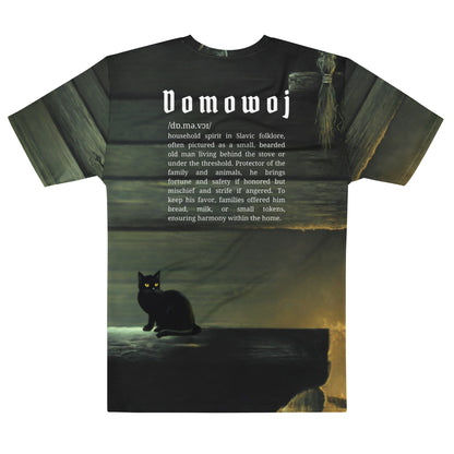 Domowoj Slavic Spirit T-Shirt – Men’s All-Over Print Mythology Tee with Bestiary Back Design