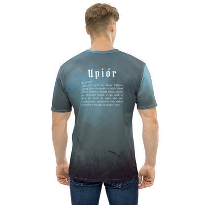 Upiór Slavic Creature T-Shirt – Men’s All-Over Print Mythology Tee with Bestiary Back Design