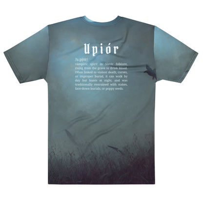 Upiór Slavic Creature T-Shirt – Men’s All-Over Print Mythology Tee with Bestiary Back Design