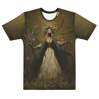 Vesna Slavic Goddess T-Shirt – Men’s All-Over Print Mythology Tee with Bestiary Back Design