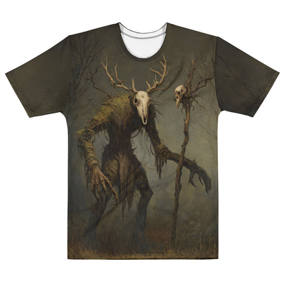 Leszy Slavic Spirit T-Shirt – Men’s All-Over Print Mythology Tee with Bestiary Back Design